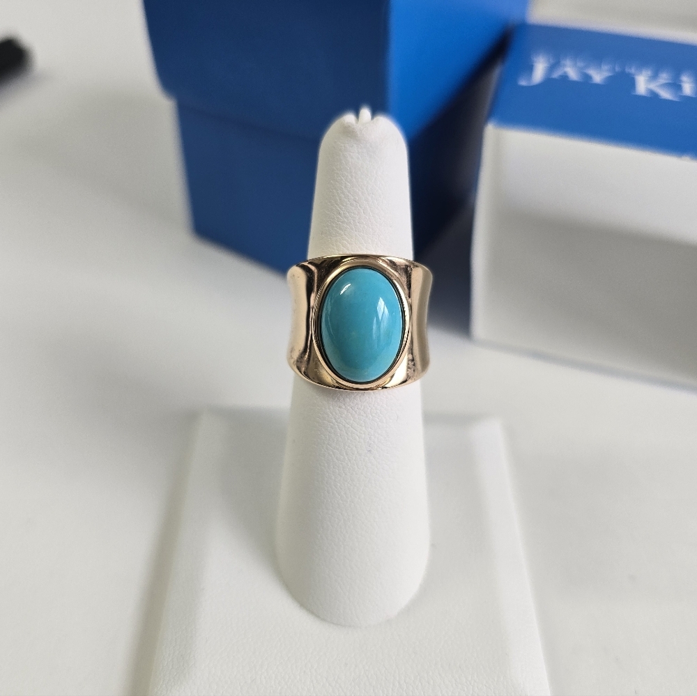 Rare Sterling Silver 925 TURQUOISE EGG RING - Picture 6 of 8